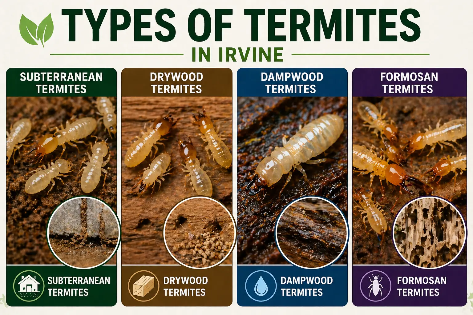 Types of termites in irvine