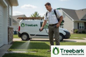 Termite Control Companies: How to choose the best for your situation 1 Pest control technician treating lawn