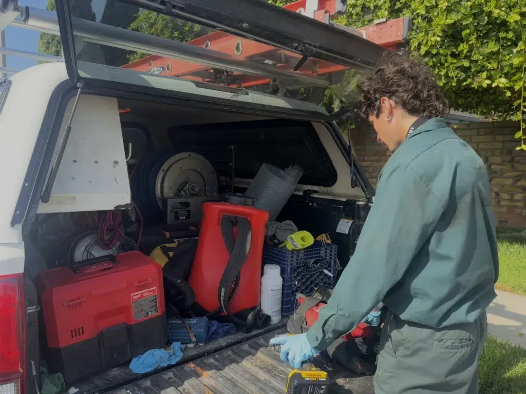 Treebark technician on a field service call