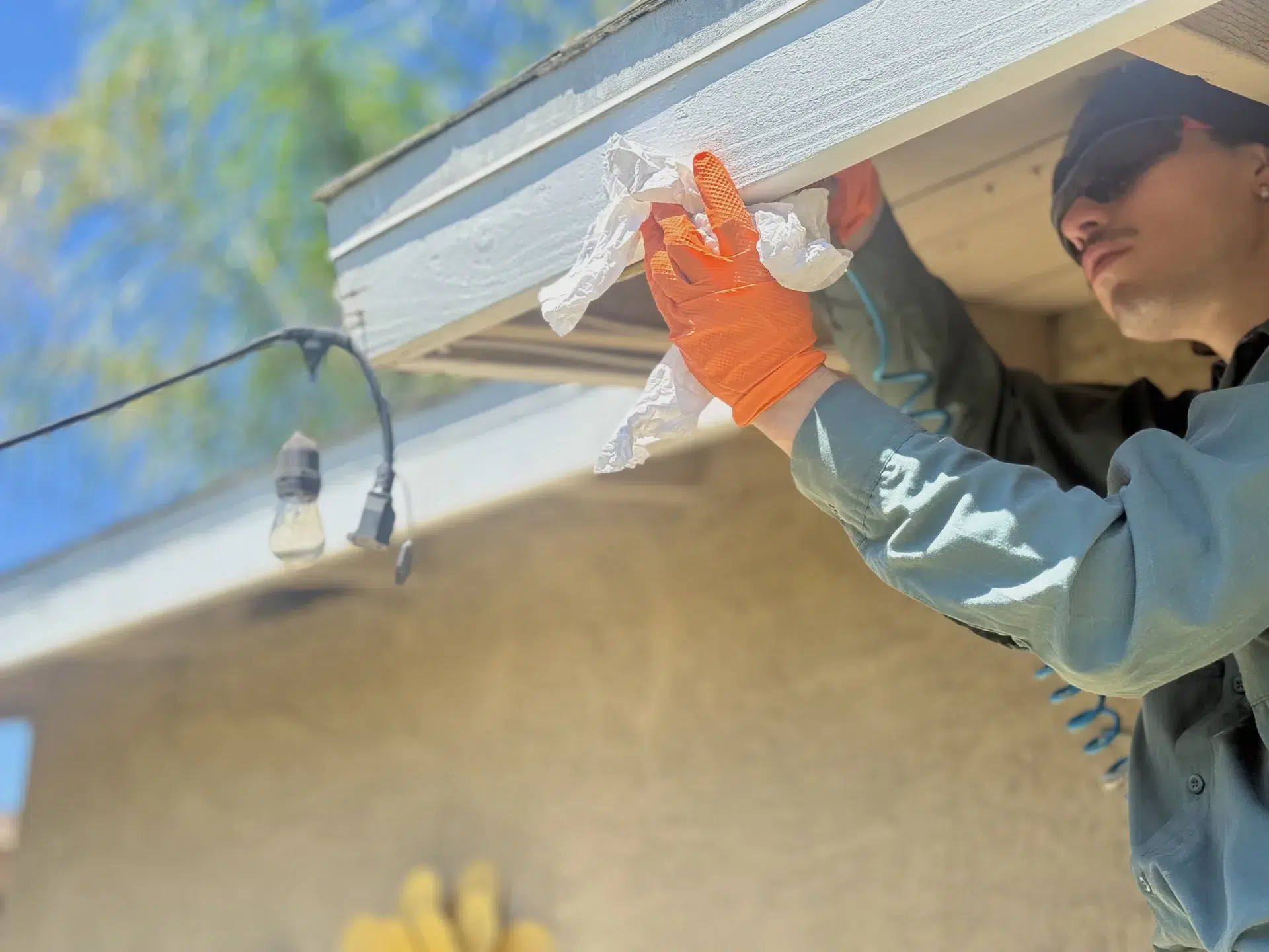 Manhattan Beach termite prevention along roof edge by Kenzie